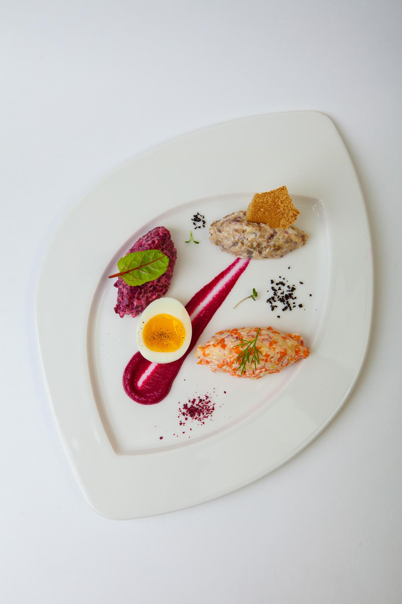 Finished course arranged on plate